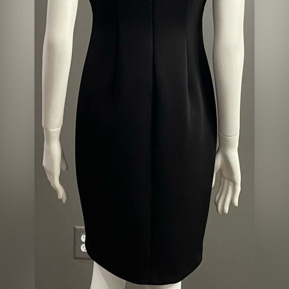 Calvin Klein Rhinestone Beaded Collar Black Halter Dress Size 4 - Picture 7 of 10